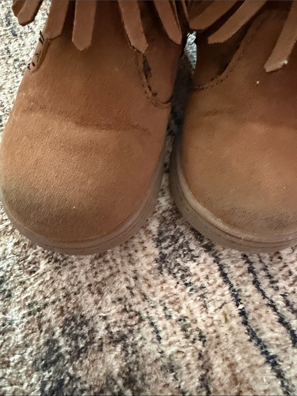 Carter’s Brown Fringe Ankle Boots - Suede Toddler Shoes Size 7